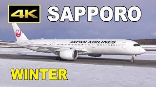 [4K] A350, 777, 787, A330, 767, etc. - Sapporo New Chitose Airport in winter / 雪景色の新千歳空港
