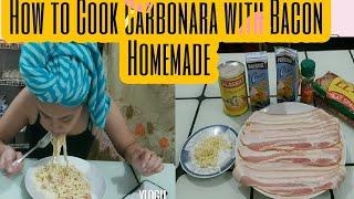 How to Cook Carbonara with Bacon Homemade|Kura TV 71