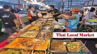 [4K TH] Thai Street Food Tour! BEST FOOD at Nonthaburi night market.