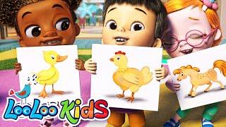 Learn Animals Names and Sounds with Johny Johny - S3EP14 Kindergarten Fun  | LooLoo Kids