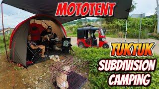 TUKTUK CAMPING IN A SUBDIVISION | Tent Like A House | LoneRider Mototent