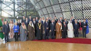 EU and Gulf leaders take a group photo in Brussels | AFP