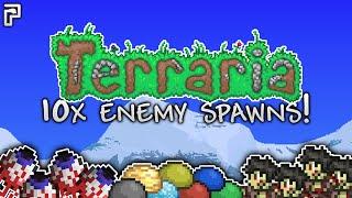 Terraria, but enemy spawn rates are CRANKED! (Terraria Episode 1)