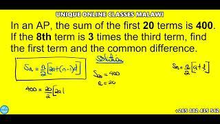 Form 4 Maths - Arithmetic Progression practice Question