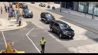 Watch Donald Trump's motorcade in downtown Milwaukee heading to Fiserv Forum for the RNC Wednesday