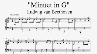 "Ludwig van Beethoven - Minuet in G" - Piano sheet music (by Tatiana Hyusein)