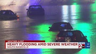 Heavy flooding in South Nashville amid severe weather