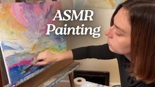 ASMR Painting | 2 Hours No Talking | Palette Knife Clouds at Sunset