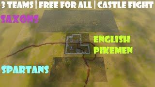 Spartans vs Saxons vs English Pikeman | Castle Fight | Free For All | UEBS 2