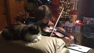 Gabe serenading the cat 