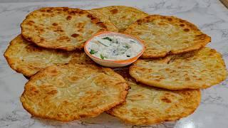 Afghan Onion Bread Chalpak Pyazi چپاتی پیاز دار مزه دار امتحان نمایید عالیست 