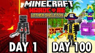 I Survived 100 Days as a WITHER SKELETON in Hardcore Minecraft... Here’s What Happened