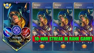 ALDOUS GLOBAL TRIED TO SPAM 10 WINSTREAK USING THIS BEST SUSTAIN DAMAGE BUILD AND ROTATION