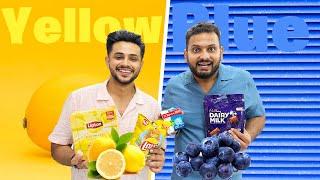 Yellow And Blue Food Challenge || Surf Kha Liya || Tabiyat Kharab Ho Gai