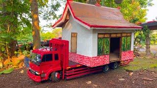 RC Truck Oleng Nissan Diesel CDA 260 Sedang Mengantar Rumah Desa  Sopir Miniatur truk RC