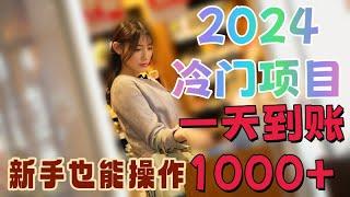 2024 冷门赚钱网赚项目，新手也可以做的赚钱项目，一天进账1000+！从0到1完整网赚教程拆解！