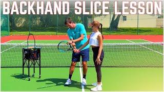 Teaching Anna How to Hit the One-Handed Slice Backhand