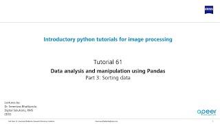 Tutorial 61 - Data analysis using pandas - Sorting data