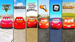 GTA 5 LIGHTNING MCQUEEN VS TEARDOWN VS GTA SA VS BEAMNG VS ROBLOX VS BRICK RIGS - WHICH IS BEST?