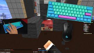 Ducky Mecha Mini Frozen Llama (Speed Silver) Keyboard + Mouse Sounds (Handcam) Hypixel Bedwars 