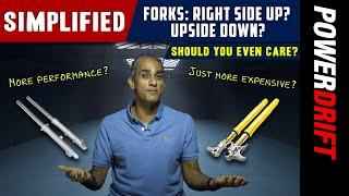 Simplified: Telescopic fork vs Upside-down fork - Which one’s better? | PowerDrift