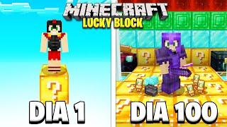 SOBREVIVÍ 100 DÍAS en un UN SOLO BLOQUE de LUCKY BLOCK en MINECRAFT  INVICTOR