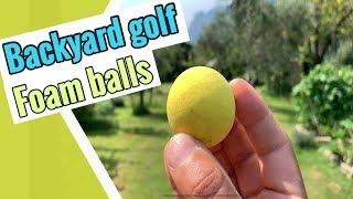 Practicing using foam balls - backyard golf