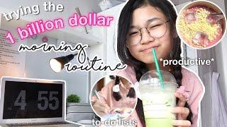 trying the 1 BILLION DOLLAR morning routine