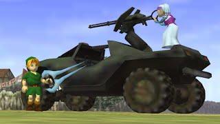 Zelda x Halo - Warthog, Grenades, & Energy Sword in Ocarina of Time