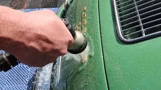 Rinsing off a 1963 Porsche 356 Roadster, ready to be wrapped in PPF