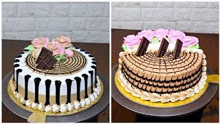 2 beautiful chocolate cake | Easy chocolate cake decoration | stunning chocolate cake design