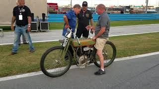 Scott Parker, Jay Springsteen and Billy Lane on Antique Boardtrack Motorcycle