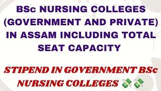 B.Sc Nursing Colleges(Government and Private) in Assam||Total seat capacity||Stipend