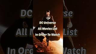 DC Universe All Movies List| in Order to Watch | #shorts #short #dc