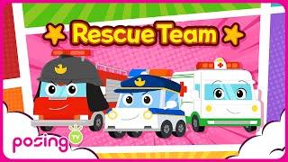 Super Rescue Team vs Firefighters in EPIC Car Songs Battle!  #cars #kidsrhymes