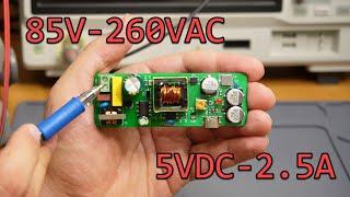 85V-260VAC to 5VDC-2.5A Flyback Switching Power Supply