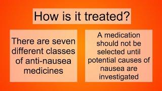 Nausea and Vomiting: what is it? who gets it? how do we prevent or treat it?