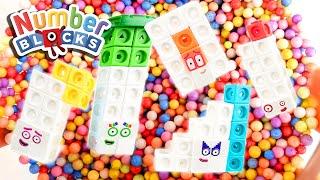 Complete Numberblocks 11 to 15!  The Numbers are in Tape, Sand, Marbles and Beads!