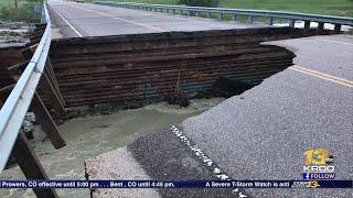 Road over Peyton Highway bridge collapses after flooding