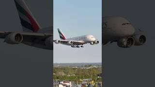 Emirates Airlines Airbus A380 landing at London Heathrow from Dubai ️ #Airbus #Aviation #Airport