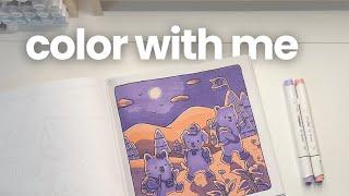 Color With Me #3  | 2 Marker Challenge | Fuzzy Hygge Coloring Book | Ohuhu Markers