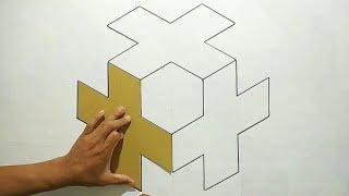 Optical illusion 3D wall painting Tutorial || How to draw 3D || Wall painting art