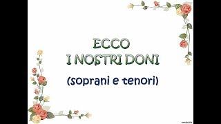 ECCO I NOSTRI DONI voce soprani e tenori con testo (ALZATI E RISPLENDI)