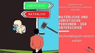 Rechtsfähigkeit - Unterschied zwischen natürlichen & juristischen Personen