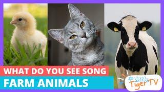 What do you see - Farm animals | Preschoolers Learning Song | Kids Nursery Rhymes | Little Tiger TV