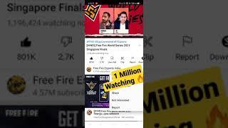 1MILLION WATCHING  || Free Fire World Series || Record Break #freefire #shorts #freefireindia