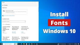 How to Install Font in Windows 10