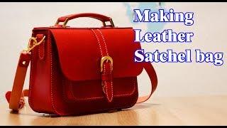 20  [Leather Craft] Making mini Satchel bag Ver1 / Free Pattern