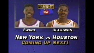 Hakeem Olajuwon Battles Patrick Ewing - Knicks @ Rockets November 1991 NBA On TNT