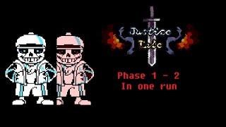 Justicetale - Sans fight - Phase 1~2 in one run - Undertale fangame